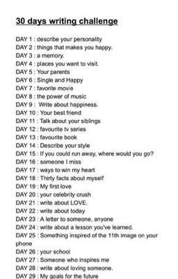 30 days writing challenge⭐️