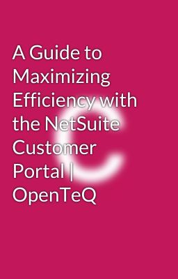 A Guide to Maximizing Efficiency with the NetSuite Customer Portal | OpenTeQ