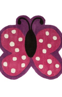 Children's Play Rug by Flair Rugs in Polka Dot Butterfly Design