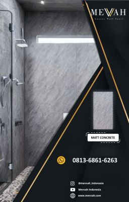 Panel Tembok PVC Corak Marble Abu Abu Untuk Toilet Di Dumai