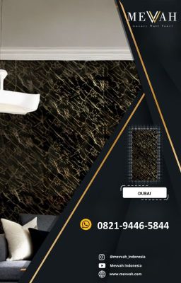 Panel Tembok PVC Motif Marble Hitam Untuk Ruang Tamu Di Buton Selatan