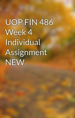 UOP FIN 486 Week 4 Individual Assignment NEW