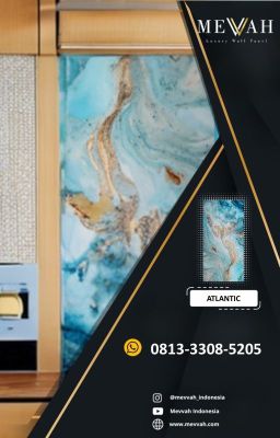 Wall Panel PVC Corak Marble Biru Untuk Ruang Tamu Di Kolaka Timur