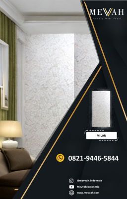 Wallpanel PVC Corak Marmer Abu Abu Untuk Restoran Di Kolaka Timur